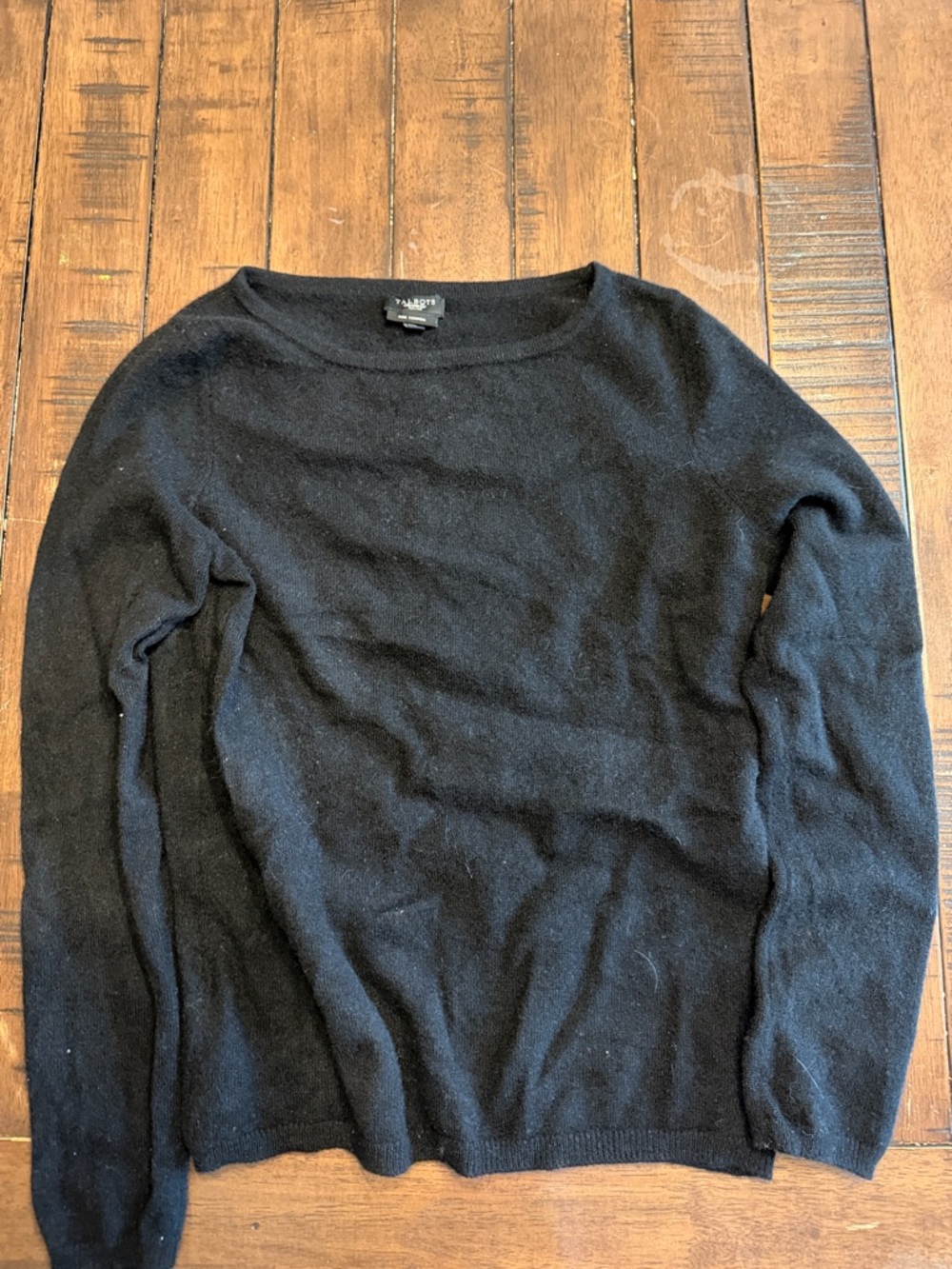 Talbots Black Crewneck Cashmere Sweater